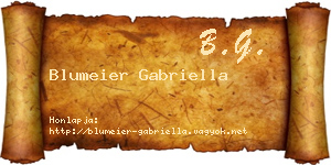 Blumeier Gabriella névjegykártya